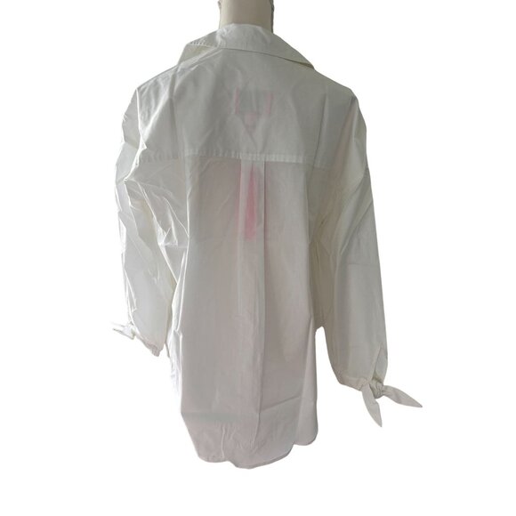 LILLY PULITZER Lesia White Relaxed Button Down Shirt Size M NEW New with tags - Picture 3 of 4